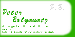 peter bolyanatz business card